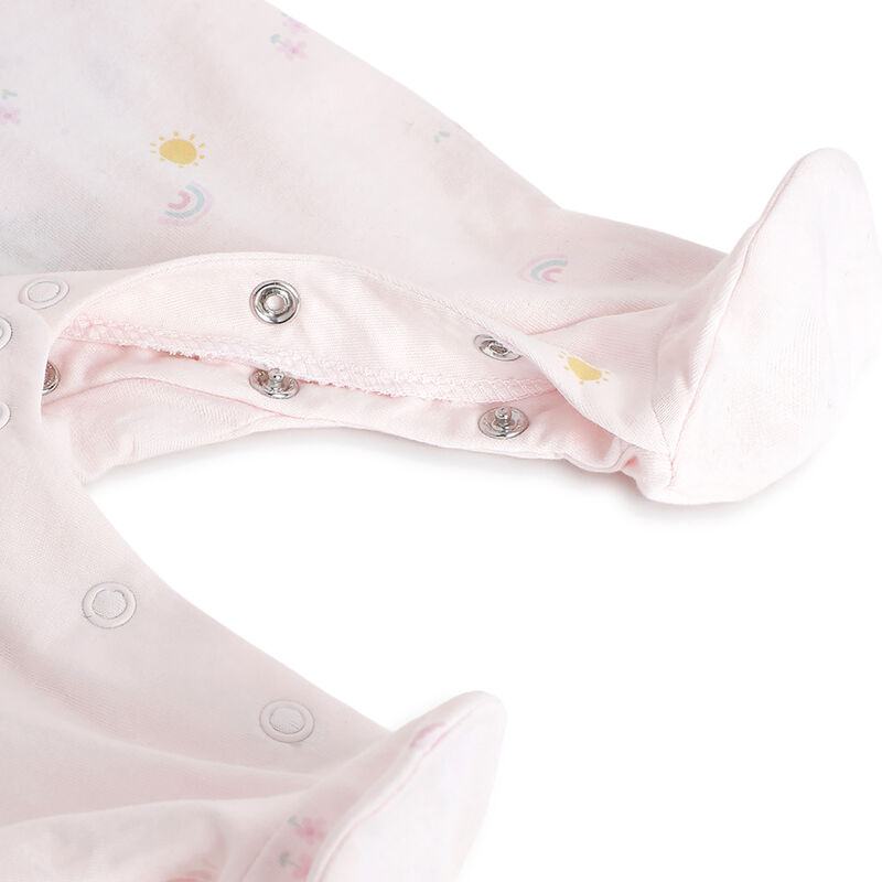 Girls Printed Front Opening Babysuit image number 3
